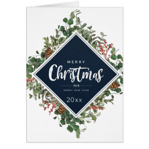 Merry Christmas/Happy New Year Contemporary Framed