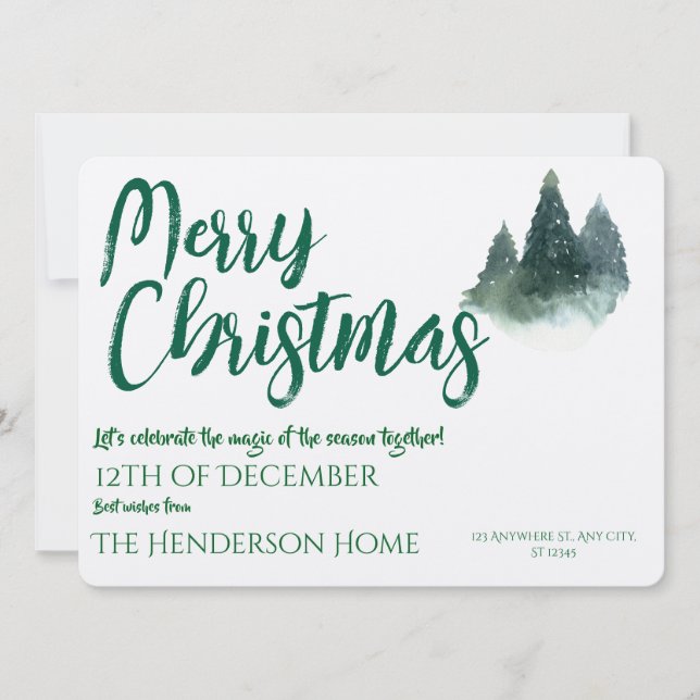 Merry Christmas Holiday Greeting Card Invitation (Devant)