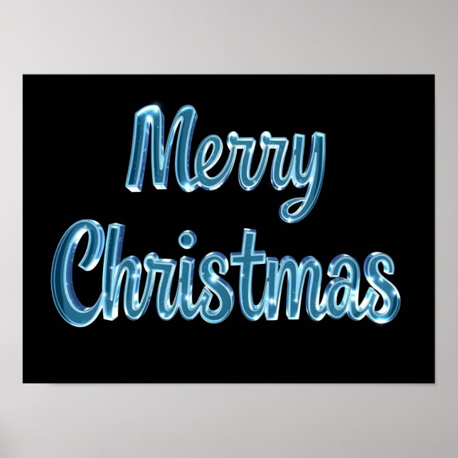 Merry Christmas Luxury Typography Poster Paper H40 (Devant)