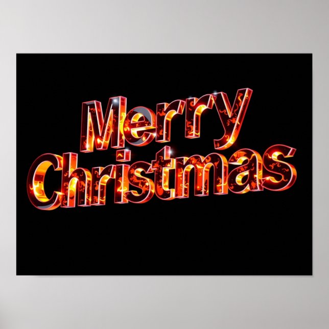 Merry Christmas Luxury Typography Poster Paper H44 (Devant)