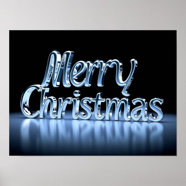 Merry Christmas Luxury Typography Poster Paper H45 (Devant)