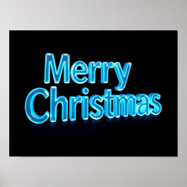 Merry Christmas Luxury Typography Poster Paper H50 (Devant)