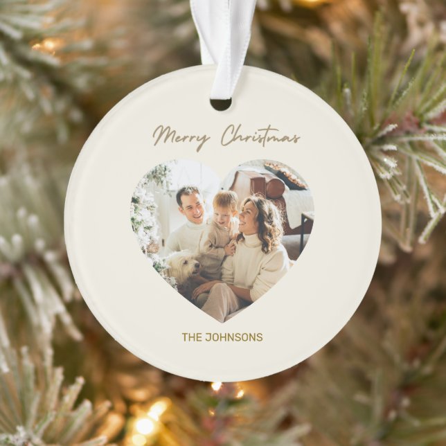 Merry Christmas Ornament | Personalized Photo (Arbre)