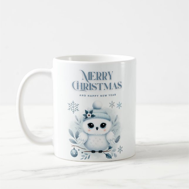 Merry Christmas Owl Coffee Mug (Gauche)