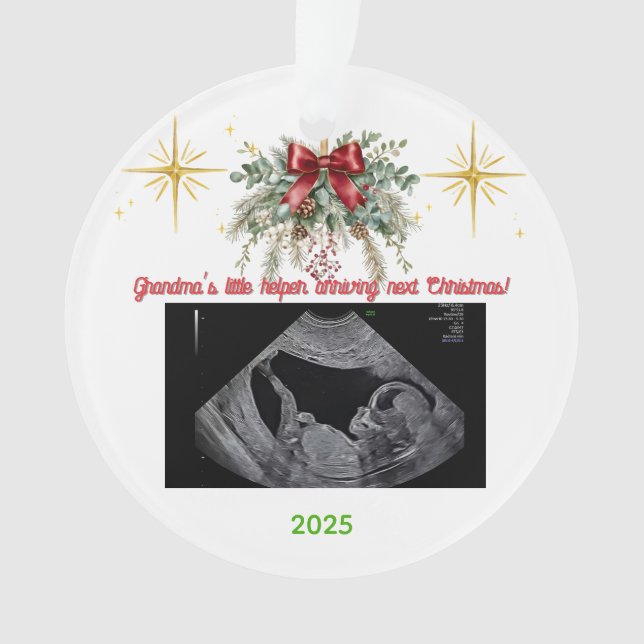 Merry Christmas Pregnancy Ultrasound Photo Grandma (devant)