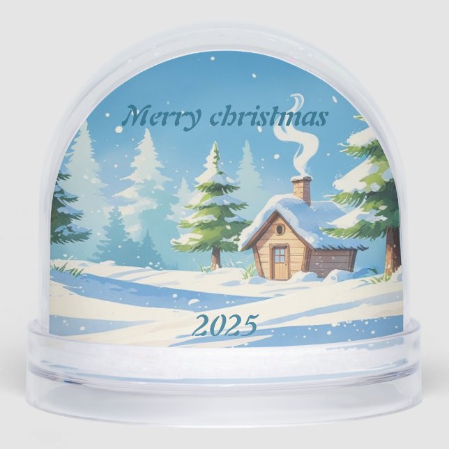 Merry christmas snow globe personalize family (Avant)