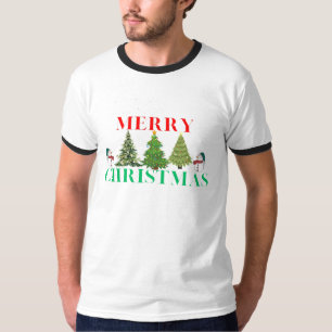 Merry Christmas Snowman & Tree T-shirt