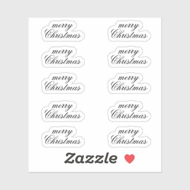 Merry Christmas Stickers Ten Count Sheet Set Pack (Feuille)