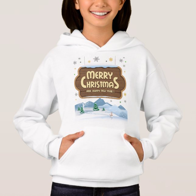 "Merry Christmas" T-Shirt Hoodie (Devant)