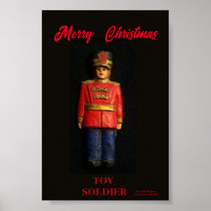 MERRY CHRISTMAS TOILE SOLDIER POSTER