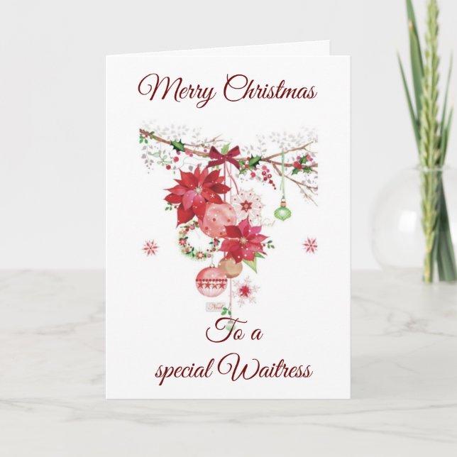 MERRY CHRISTMAS *UNE CARTE DE VACANCES DE WAITRESS (Devant)