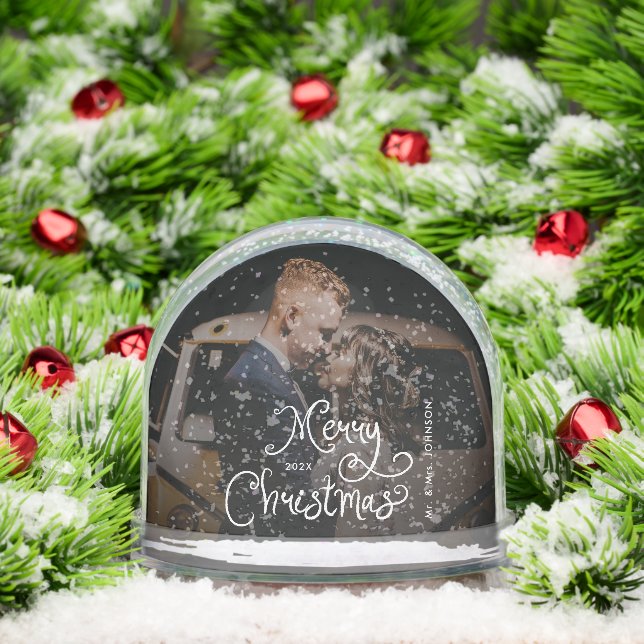 Merry Christmas Whimsical Script  Custom Photo  (Noël)