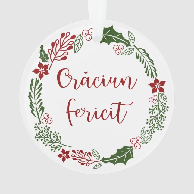 Merry Christmas Wreath roumain, Crăciun fericit (dos)