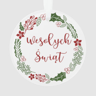 Merry Christmas Wreath, Wesołych świąt polonais