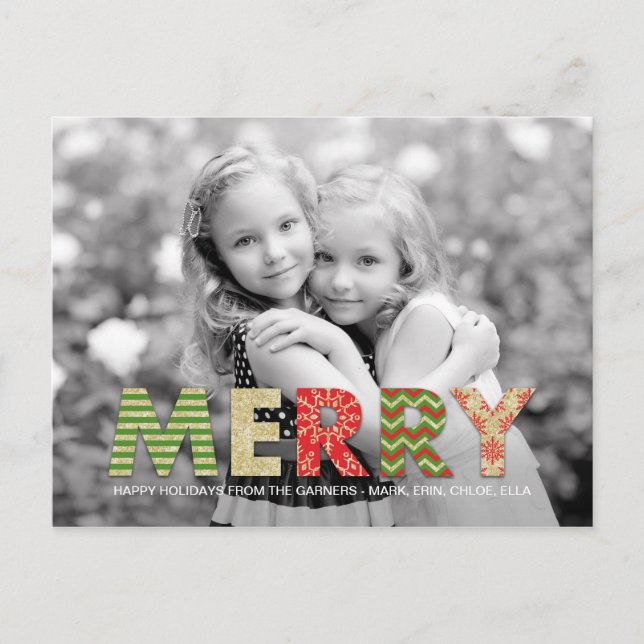 Merry Cutouts Carte photo de vacances (Devant)
