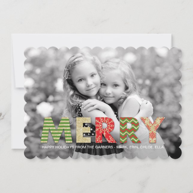 Merry Cutouts Cartes photos de vacances (Devant)
