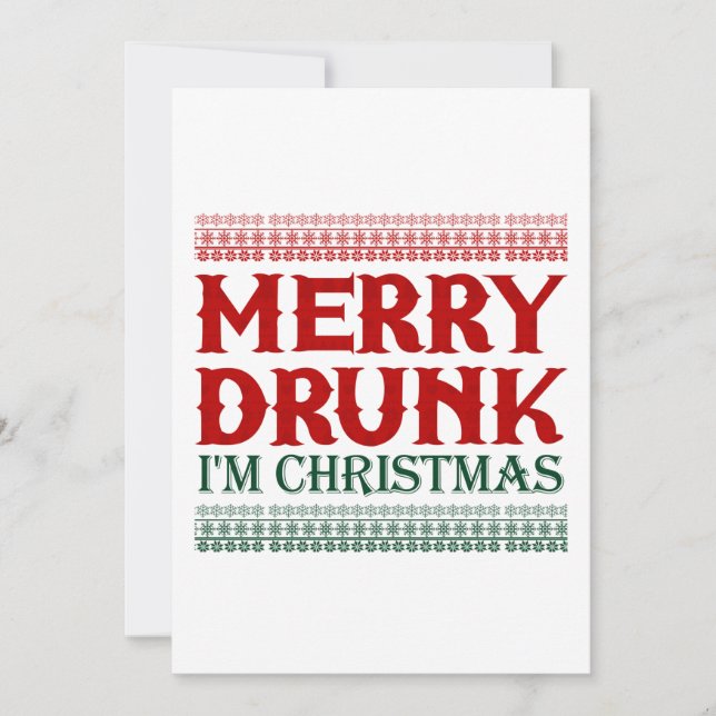 Merry Drunk Je suis Noël Idée cadeau pour Noël (Devant)
