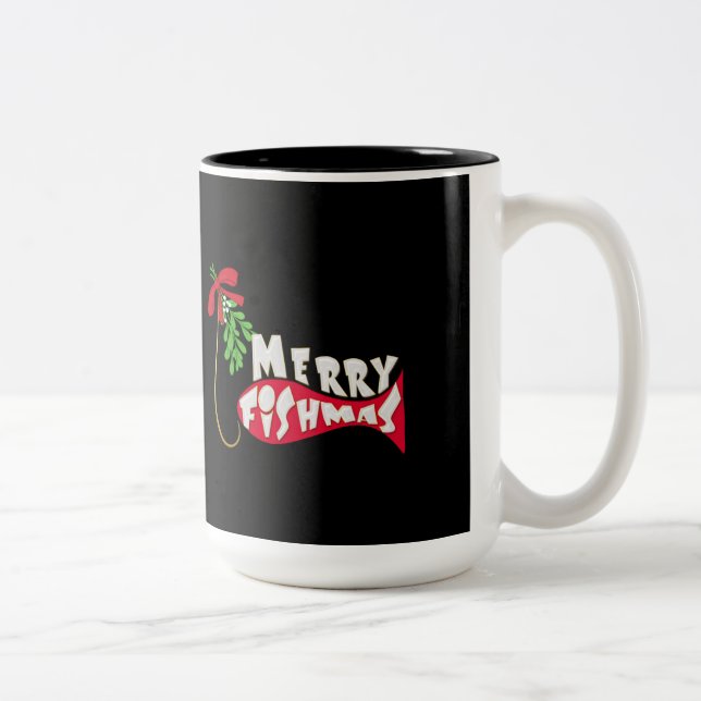 Merry Fishmas Drôle Pêche Mug de Noël (Droit)