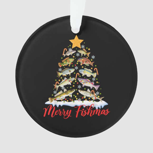 Merry Fishmas Funky Christmas Tree Lights Fish Fis (devant)