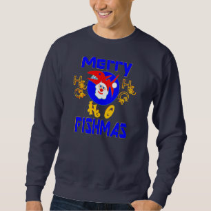 ♫ ♥ Merry FishMas Hilarious Santa Fish Sweatshirt