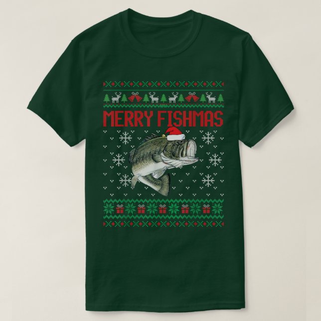 Merry Fishmas laid Sweat de Noël Funny Angler (Design devant)
