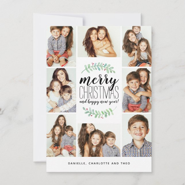 Merry Garland Holiday 8-Photo Collage Noël (Devant)