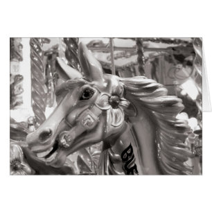 Merry-go-round Horse B&W