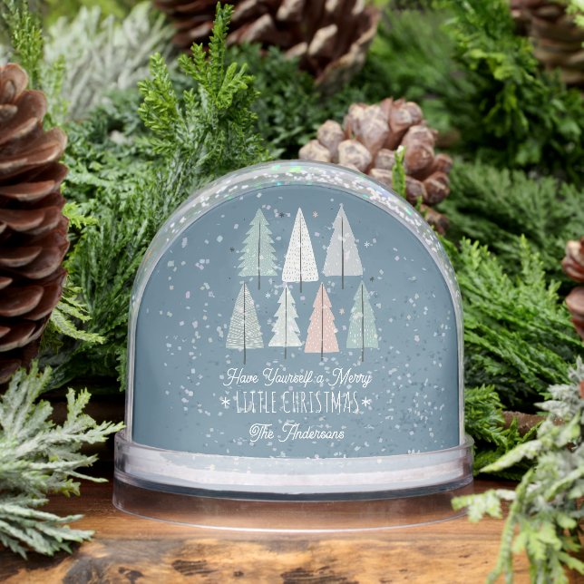 Merry Little Christmas Family Photo Snow Globe (Hiver)