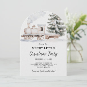 Merry Little Christmas Train Party Invitation