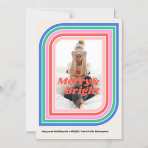 Merry magnétique et Carte photo de vacances Retro 