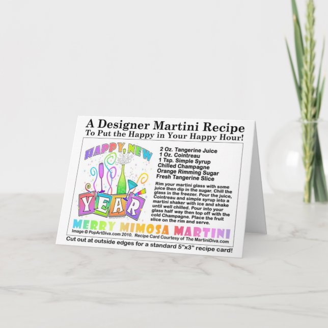 MERRY MIMOSA CARTE DE RECETTES MARTINI du Nouvel A (Devant)