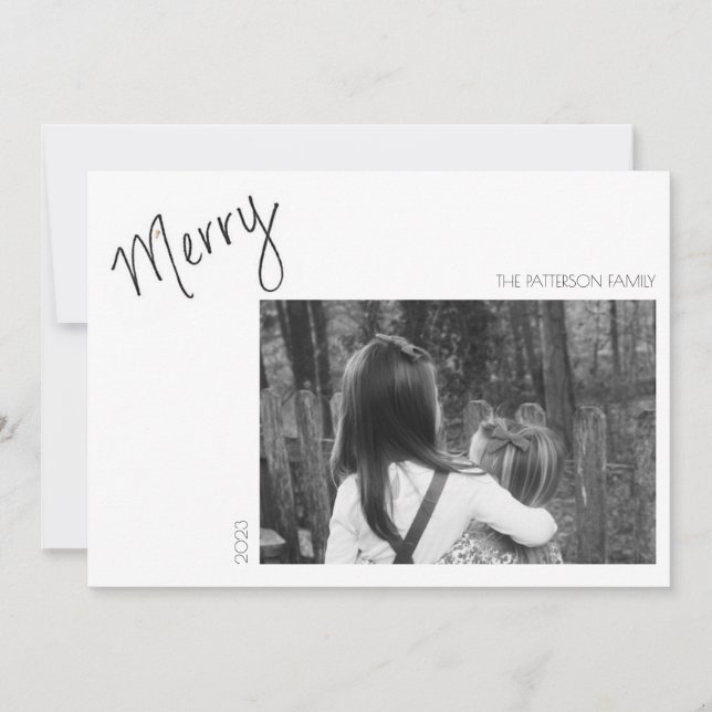 Merry Minimalist - Carte de vacances manuscrite (Devant)