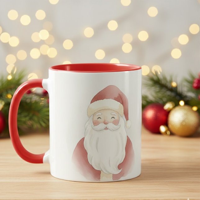 Merry Mist Watercolor Santa Kids Mug | Jolly Chris (Créateur téléchargé)