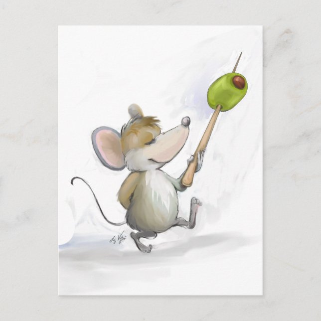 Merry Mouse Moe Avec Carte Postale Olive (Devant)