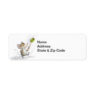 Merry Mouse Moe avec Étiquettes de adresse d'olivi