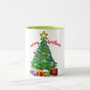 merry noël arbre de vacances design tasse design