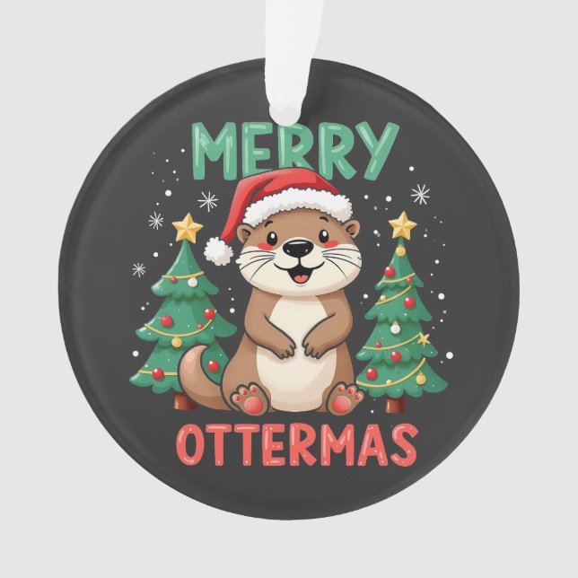 Merry Ottermas Funny Otter Animal Amateurs de Noël (devant)