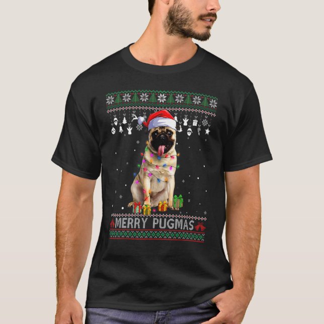 Merry Pugmas Noël Sweat Ugly Pug Famille Pyj (Devant)