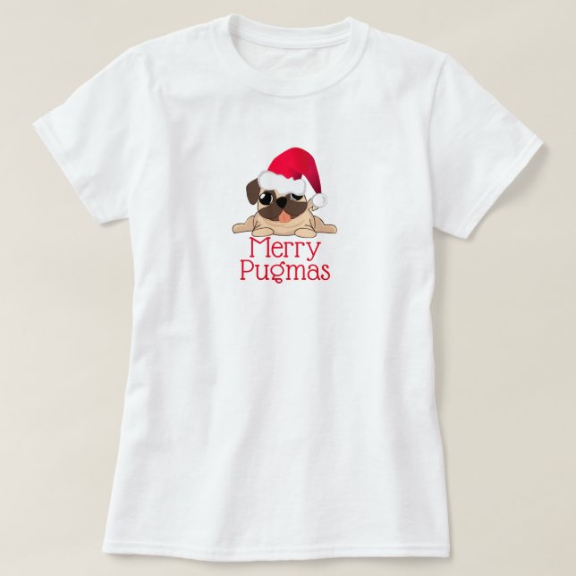 Merry Pugmas T-shirt féminin (Design devant)