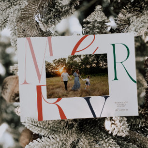 MERRY Typographie Carte de Noël