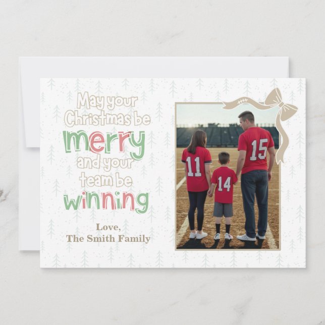 Merry & Winning Football Christmas Photo Card (Devant)