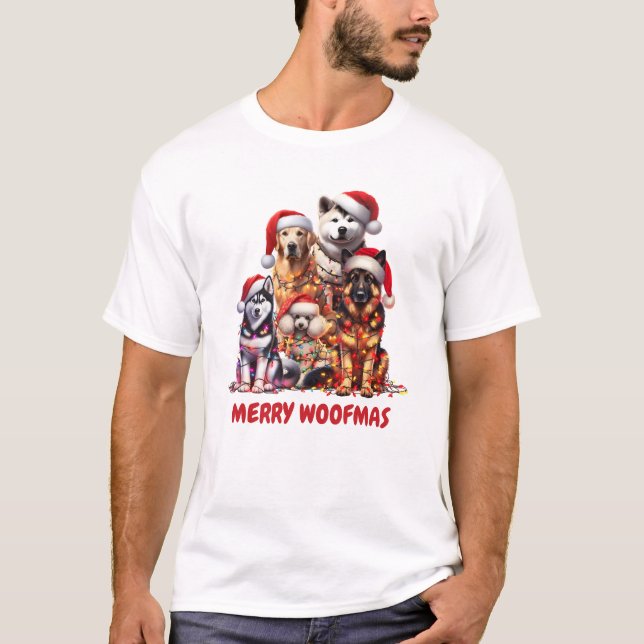 Merry Woofmas Chien Noël T-shirt (Devant)