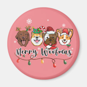 Merry Woofmas Magnet de typographie