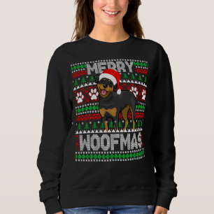 Merry Woofmas mignon Rottweiler Chien moche Sweat