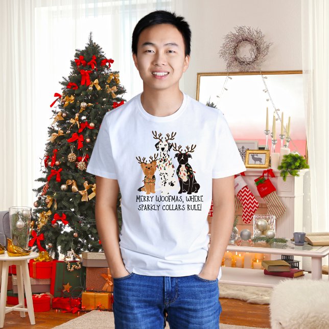 Merry Woofmas, T-shirt Chiens de Noël Humour (Créateur téléchargé)