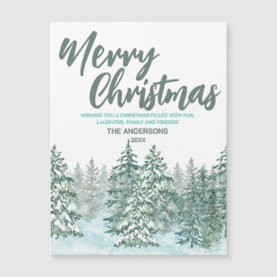 Merry xmas Aquarelle forêt vert moderne salut