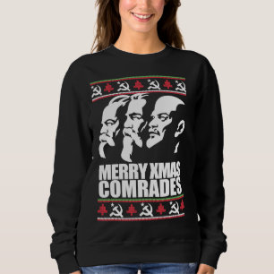MERRY XMAS COMRADE Vilain Sweat de Noël Marx Eng