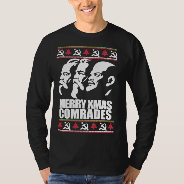 MERRY XMAS COMRADE Vilain Sweat de Noël Marx Eng (Devant)