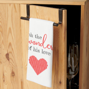 Merveilles de son amour Serviette de cuisine rouge