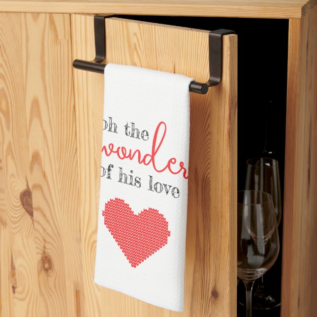Merveilles de son amour Serviette de cuisine rouge (Pliage en tiers)